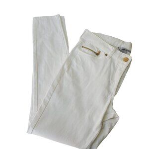 H&M Midrise White White Skinny Ankle Jeans Stretch Denim 5 Pocket Women Size 6